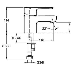 Смеситель Jacob Delafon July для раковины E16027-4ND-CP